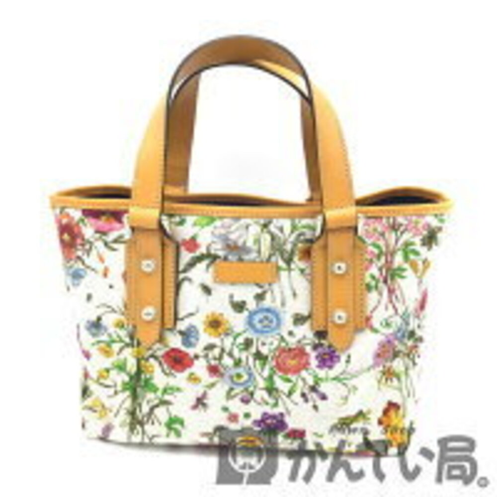 GUCCI Canvas Leather Tote Bag